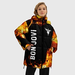 Куртка зимняя женская Bon Jovi и Пылающий Огонь, цвет: 3D-черный — фото 2