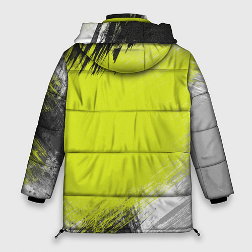 Женская зимняя куртка Sports club gray green pattern / 3D-Красный – фото 2