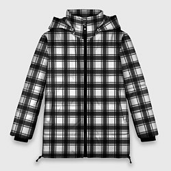 Куртка зимняя женская Black and white trendy checkered pattern, цвет: 3D-светло-серый