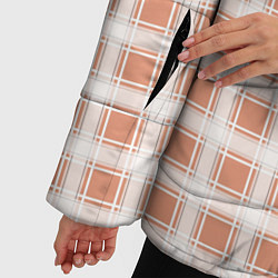 Куртка зимняя женская Light beige plaid fashionable checkered pattern, цвет: 3D-красный — фото 2