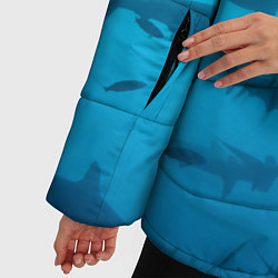 Куртка зимняя женская Акулы - океан, цвет: 3D-черный — фото 2