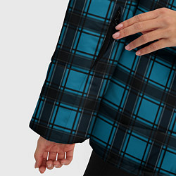 Куртка зимняя женская Black and blue plaid, цвет: 3D-черный — фото 2