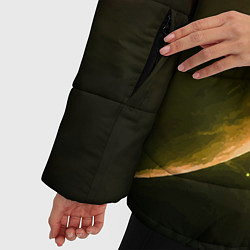 Куртка зимняя женская Две планеты в космическом пространстве, цвет: 3D-светло-серый — фото 2