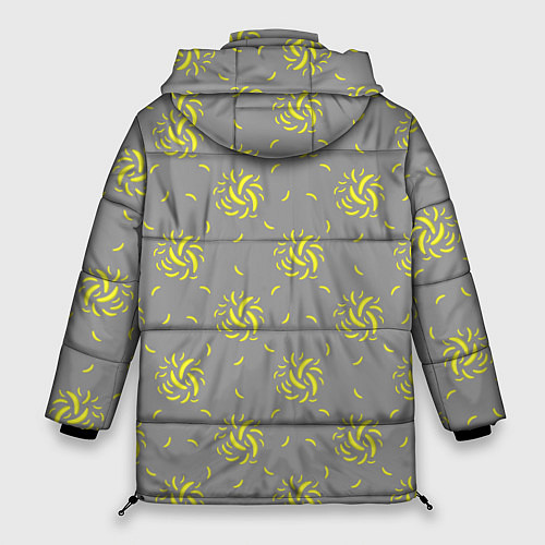 Женская зимняя куртка Банановый фейерверк на сером фоне / 3D-Светло-серый – фото 2