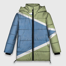 Женская зимняя куртка Абстрактная геометрическая компиляция - Зелёный