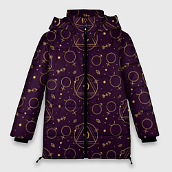 Куртка зимняя женская Эзотерическая символика - знаки алхимии, цвет: 3D-светло-серый