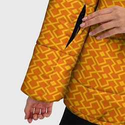 Куртка зимняя женская Оранжевые классические узоры, цвет: 3D-красный — фото 2