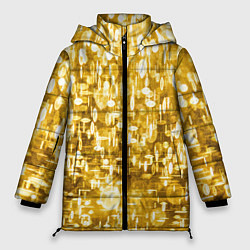 Куртка зимняя женская Абстрактное множество золотых огней - Яркожёлтый, цвет: 3D-светло-серый