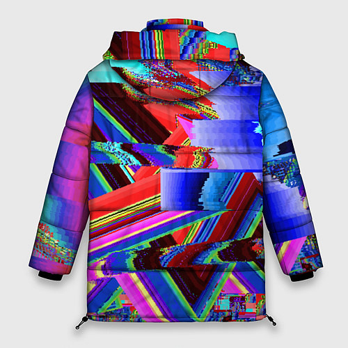Женская зимняя куртка Авангардный модный глитч / 3D-Светло-серый – фото 2