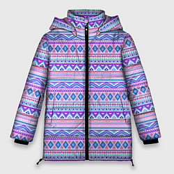 Куртка зимняя женская Геометрические узоры из линий, цвет: 3D-черный