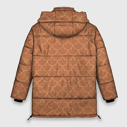 Женская зимняя куртка Узоры кофейного цвета / 3D-Красный – фото 2