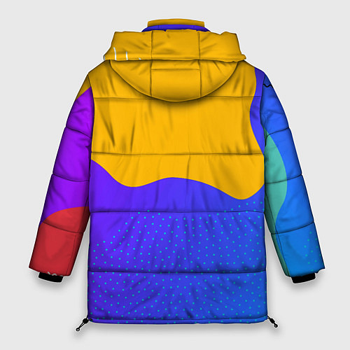 Женская зимняя куртка Яркие разноцветные пятна / 3D-Светло-серый – фото 2