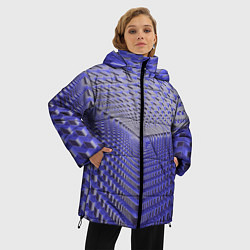 Куртка зимняя женская Неоновые кубы - оптическая иллюзия, цвет: 3D-черный — фото 2