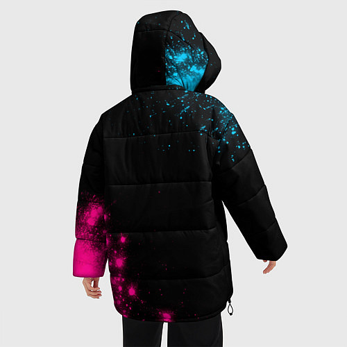 Женская зимняя куртка Thirty Seconds to Mars Neon Gradient / 3D-Черный – фото 4