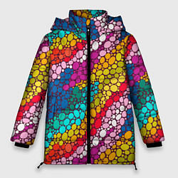 Куртка зимняя женская Абстракция - радужное настроение, цвет: 3D-светло-серый