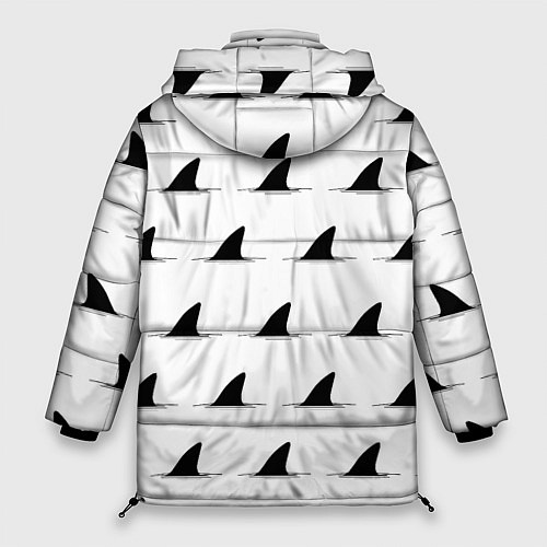 Женская зимняя куртка Плавники акул - паттерн / 3D-Светло-серый – фото 2