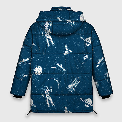 Женская зимняя куртка Текстура Космос / 3D-Красный – фото 2