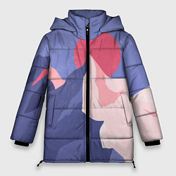 Женская зимняя куртка Пейзаж гор и леса в стиле ретро