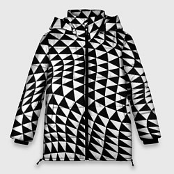 Куртка зимняя женская Геометрический паттерн - минимализм, цвет: 3D-черный
