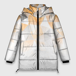 Куртка зимняя женская Однотонный белый и желто-серый геометрический, цвет: 3D-светло-серый