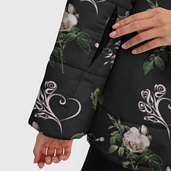 Куртка зимняя женская Дизайн из роз, цвет: 3D-черный — фото 2
