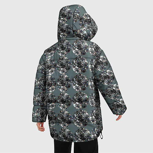 Женская зимняя куртка Бриллианты - текстура / 3D-Черный – фото 4
