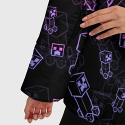 Куртка зимняя женская Minecraft - Creeper красивый градиент, цвет: 3D-черный — фото 2