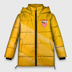 Куртка зимняя женская Sevilla желтая абстракция, цвет: 3D-красный
