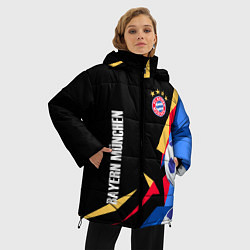 Куртка зимняя женская Bayern munchen Sport - цветные геометрии, цвет: 3D-красный — фото 2