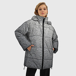 Куртка зимняя женская Нержавеющая сталь - текстура шагрень, цвет: 3D-черный — фото 2