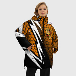 Куртка зимняя женская Порше - Кибер-броня, цвет: 3D-красный — фото 2
