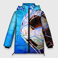 Куртка зимняя женская Футбольный мяч в сетке ворот, цвет: 3D-светло-серый