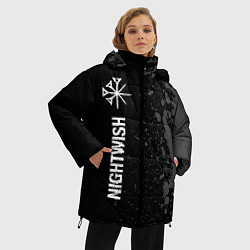 Куртка зимняя женская Nightwish glitch на темном фоне: по-вертикали, цвет: 3D-черный — фото 2