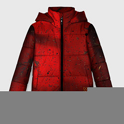 Куртка зимняя женская Абстрактный красный дым и брызги тёмной краски, цвет: 3D-красный