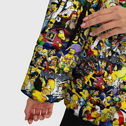 Куртка зимняя женская Симпсоны все Герои, цвет: 3D-черный — фото 2