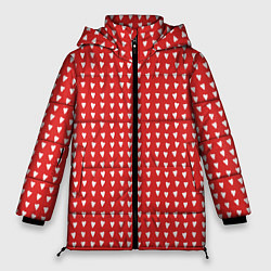 Женская зимняя куртка Красные сердечки паттерн