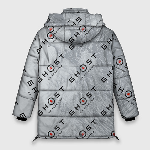 Женская зимняя куртка Призрак Цусимы узор / 3D-Светло-серый – фото 2