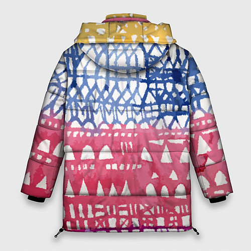 Женская зимняя куртка Абстракция Город Эдварда Мунка / 3D-Красный – фото 2