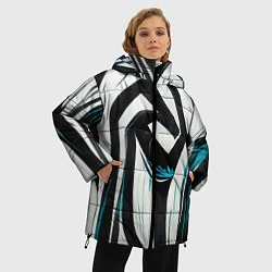 Куртка зимняя женская Цифровой окрас зебры, цвет: 3D-черный — фото 2