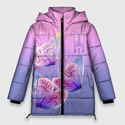 Женская зимняя куртка BTS красивые бабочки