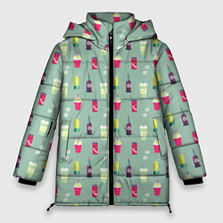 Куртка зимняя женская Американские прохладительные напитки, цвет: 3D-красный