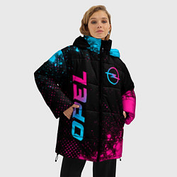 Куртка зимняя женская Opel - neon gradient: символ и надпись вертикально, цвет: 3D-черный — фото 2
