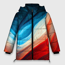 Куртка зимняя женская Неоновые яркие волны, цвет: 3D-черный