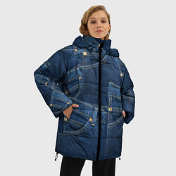 Куртка зимняя женская Джинсовка jeans, цвет: 3D-черный — фото 2