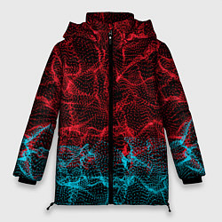 Куртка зимняя женская Двухцветная абстракция, цвет: 3D-красный