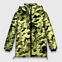 Женская зимняя куртка Камуфляж Зеленые листья