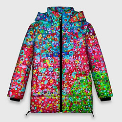 Куртка зимняя женская Цветная пуантель, цвет: 3D-красный