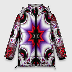 Куртка зимняя женская Грубый фрактальный узор, цвет: 3D-светло-серый