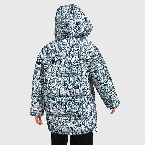 Женская зимняя куртка Монстрики с антенками / 3D-Светло-серый – фото 4