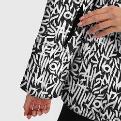 Куртка зимняя женская Надпись кистью, цвет: 3D-черный — фото 2
